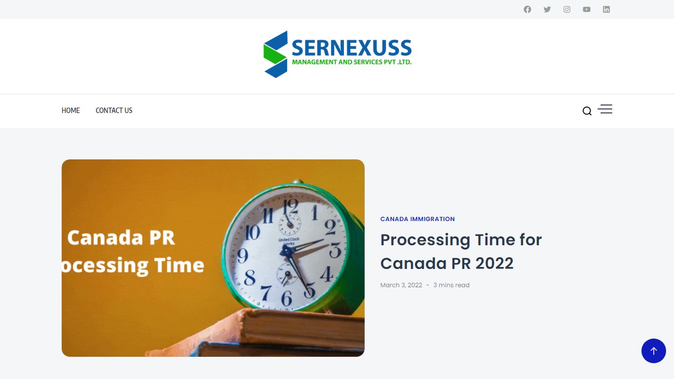 Processing Time for Canada PR 2022 - Sernexuss