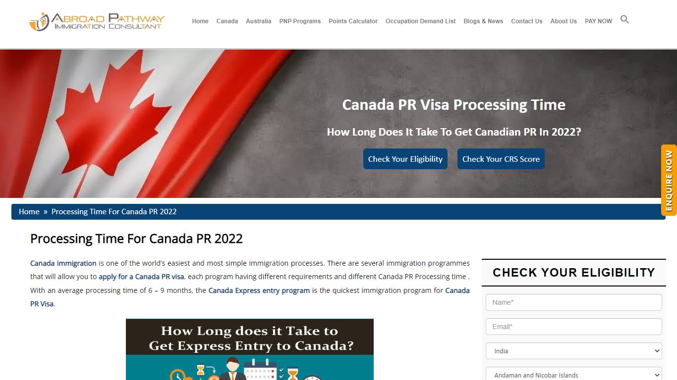 Processing time for Canada PR Visa from India in 2022 - Abroad Pathway