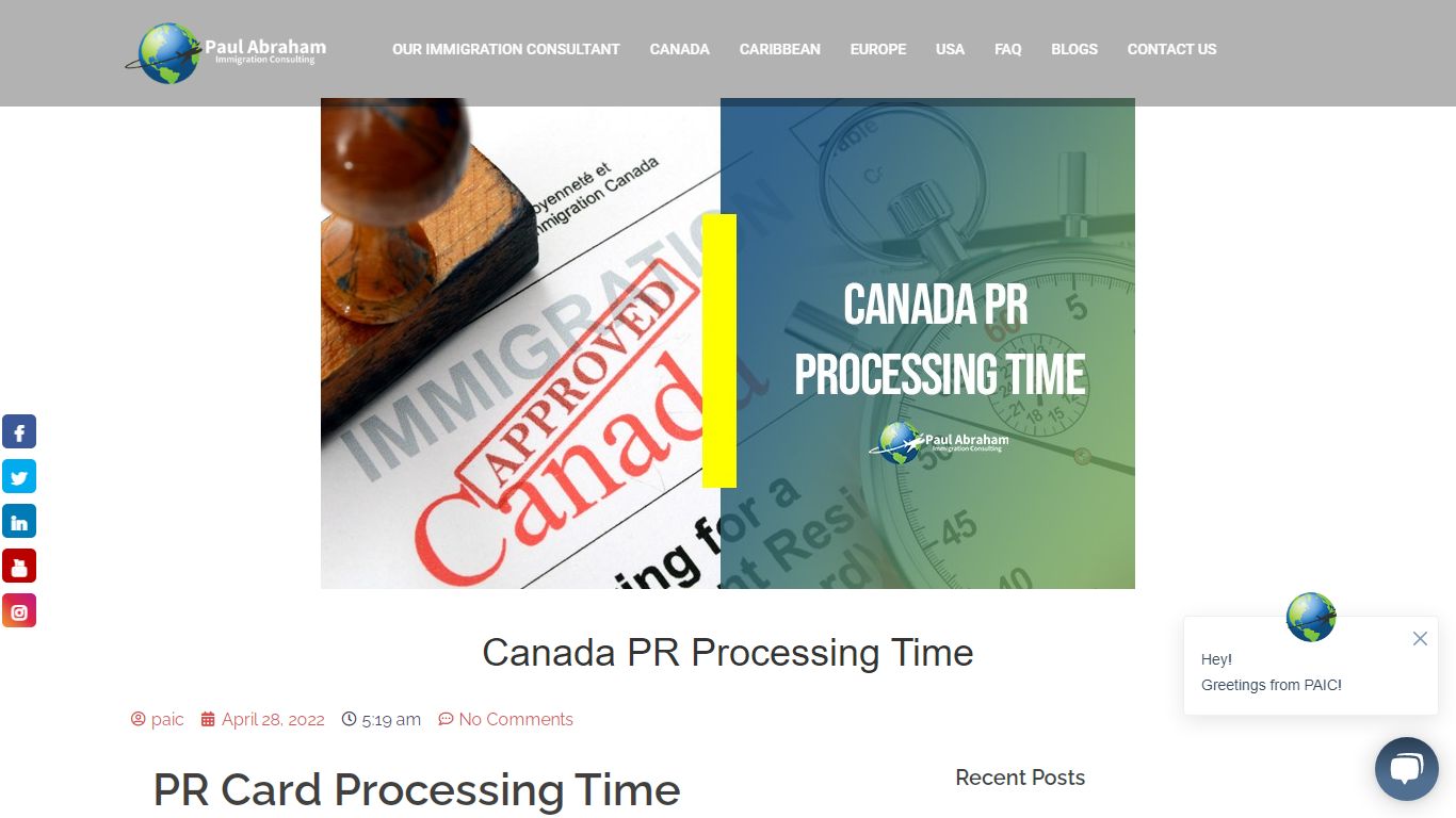 Canada PR Processing Time - Paul Abraham (PAIC)